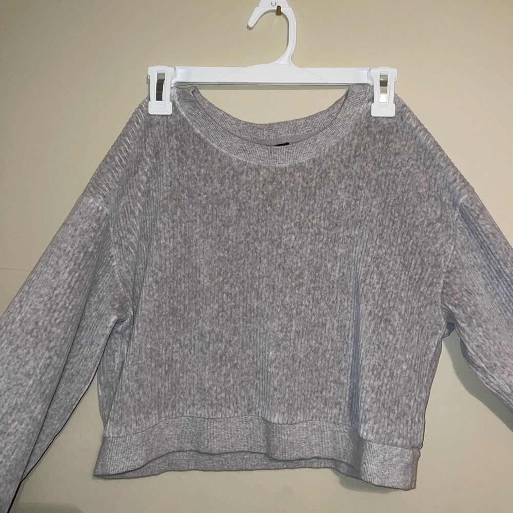 Light Grey Cropped Crew